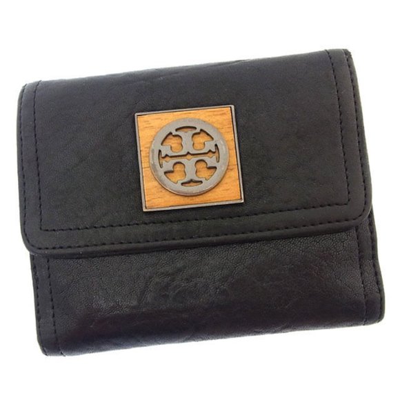 Tory Burch Handbags - Tory Burch Wallet Purse Folding wallet Black Beige Woman Authentic Used Y2698